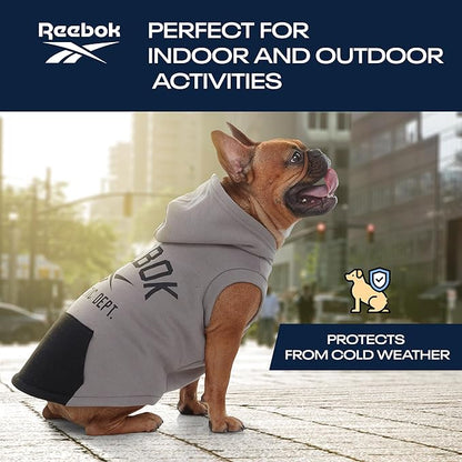 Reebok Dog Hoodie – Fleece Dog Sweater with Leash Hole, Cold Winter Dog Sweatshirt for Small Medium and Large Dogs, Premium Dog Fall Sweater Pullover Hoodie, Cozy Warm Perfect Dog Christmas Outfit