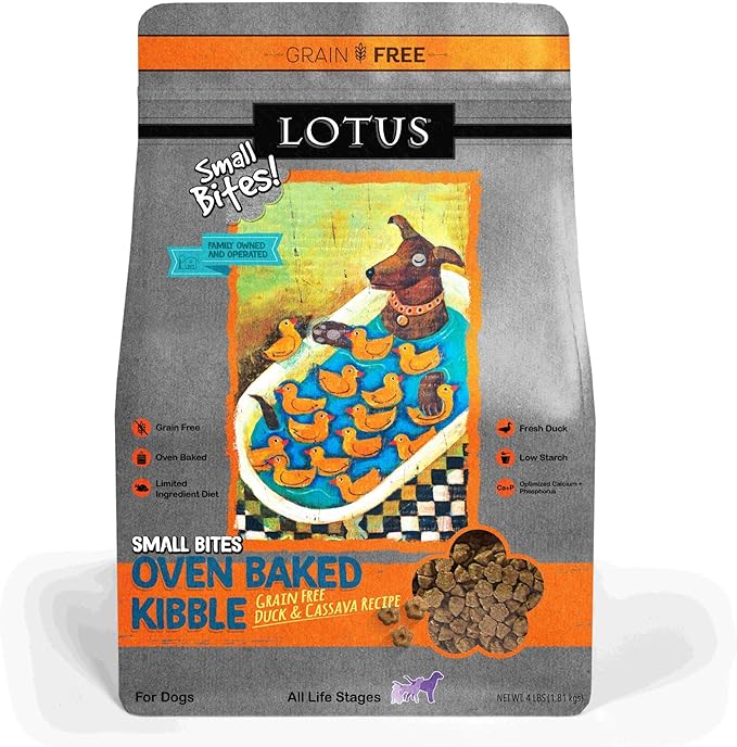 Lotus Small Bite Dry Dog Food, Duck, 4 Lb