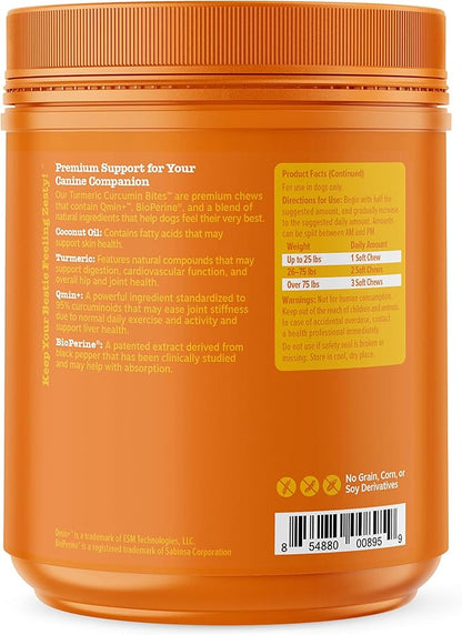 Zesty Paws Turmeric Curcumin for Dogs - for Hip & Joint Mobility Supports Canine Digestive Cardiovascular & Liver Health Coconut Oil for Skin Health with 95% Curcuminoids + BioPerine - 250 Count