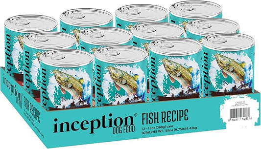 Inception® Wet Dog Food Fish Recipe – Complete and Balanced Dog Food – Legume Free Meat First Wet Dog Food – 12/13oz case