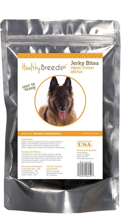 Healthy Breeds Belgian Tervuren Jerky Bites Chicken & Rice Recipe Dog Treats 5 oz