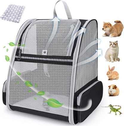 Lollimeow Cat Backpack Carrier, Ideal for Small Animals & Puppies, Outdoor Adventures, Vet Transport. Fully Ventilated Design for Ultimate Comfort On-The-Go