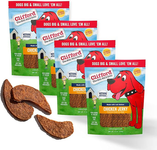 Clifford® Chicken Jerky Dog Treats | Healthy Dog Treats Small Dogs, Medium and Large Dogs | Real Chicken Jerky for Dogs, Grain Free, Rawhide Free Dog Chews - Just Two Ingredients (24oz)