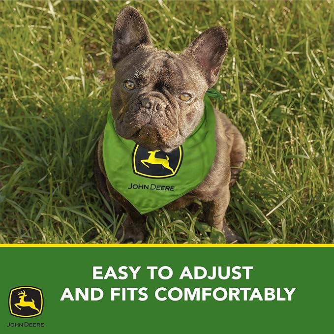 JOHN DEERE TIE BANDANA for DOGS & CATS. Soft Mesh Adjustable & Stretchable Pet Bandana to Easily Tie Around Your Dog’s Neck for Easy Wear. for The John Deere Fans & Followers! SIZE: LARGE-EXTRA LARGE