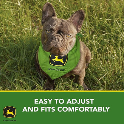 JOHN DEERE TIE BANDANA for DOGS & CATS. Soft Mesh Adjustable & Stretchable Pet Bandana to Easily Tie Around Your Dog’s Neck for Easy Wear. for The John Deere Fans & Followers! SIZE: LARGE-EXTRA LARGE