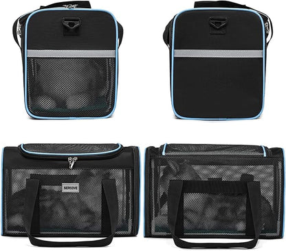 Frame Soft Surface pet Carrier, cat, Dog and Rabbit Airline-Approved pet Transport Carrier, Non-Collapse Deformation and Safety Special Zipper Hook Design.