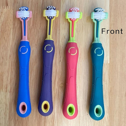 Dog Toothbrushs,Tooth Brushs Suitable for Pet,Dog Teeth Care Cleaning Mouth,Three Sided Design for Easy Teeth Cleaning