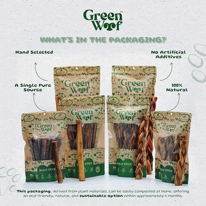 Bully Sticks (6 Inch), Easily Digestible 100% Pure Beef Treats, Pasture-Raised, Organic, Grain-Free, Durable and Long-Lasting Chews for Medium & Large Dogs (Medium, 20, Count)