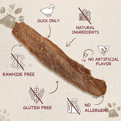 Dog Treats Jerky Duck Crisp Flakes, 1% Taurine Added, 6oz (170g), Duck Jerky Chip Flakes, High Protein Duck Dog Training Rewards, Rawhide-Free, Gluten-Free