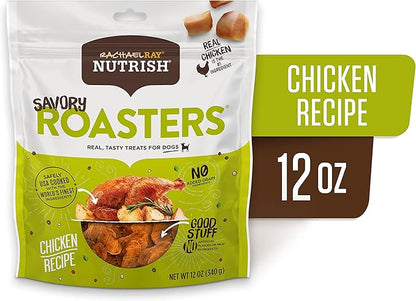 Rachael Ray Nutrish Savory Roasters Real Meat Dog Treats, Roasted Chicken Recipe, 12 Ounces, Grain Free