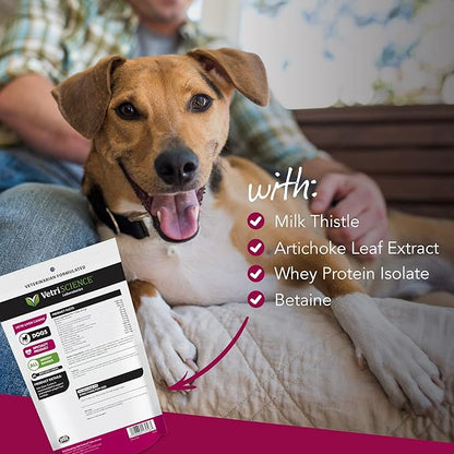 VetriScience Vetri Liver Canine Milk Thistle Supplement for Dogs – Advanced Liver Supplement for Dogs with Antioxidants, Liver Detox, for Sensitive Stomachs, 60 Bite-Sized Chews
