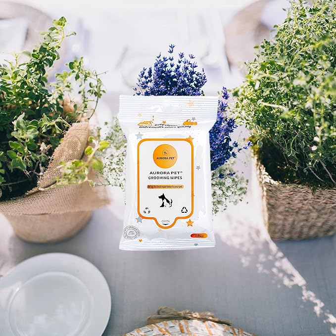 Wipes, 100% Natural Plant-Based Hypoallergenic Pet Grooming Wipes