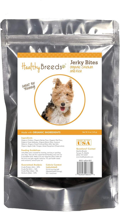 Healthy Breeds Wire Fox Terrier Jerky Bites Chicken & Rice Recipe Dog Treats 5 oz