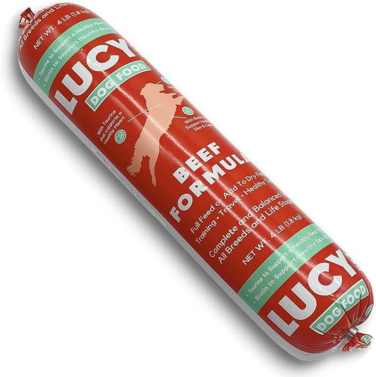 Lucy Pet Products Beef Formula Dog Food Roll 4 lb, (100600047)