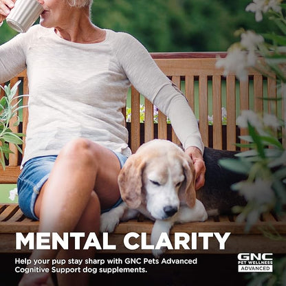 GNC Pets ADVANCED Cognitive Support for Dogs, 90 ct | Chicken Flavored Soft Chews for Dogs with Turmeric, Ginkgo Biloba, Ashwagandha to Support Cognitive Health | Made in the USA