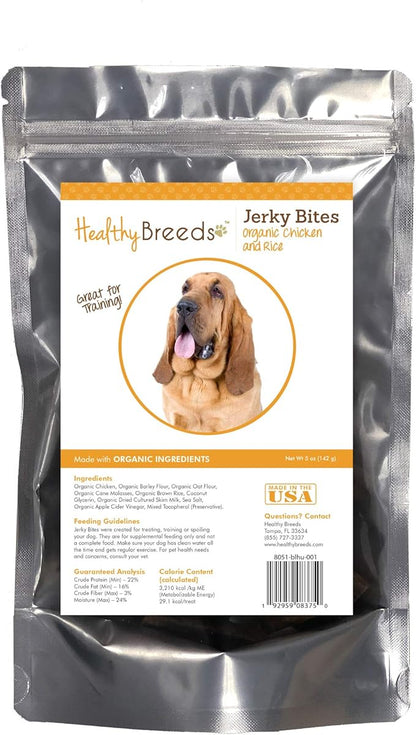 Healthy Breeds Bloodhound Jerky Bites Chicken & Rice Recipe Dog Treats 5 oz