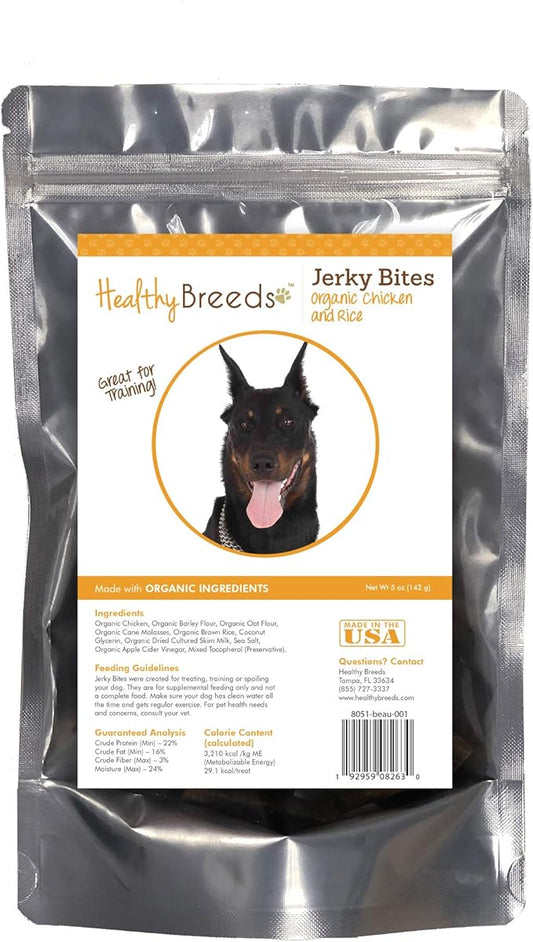Healthy Breeds Beauceron Jerky Bites Chicken & Rice Recipe Dog Treats 5 oz