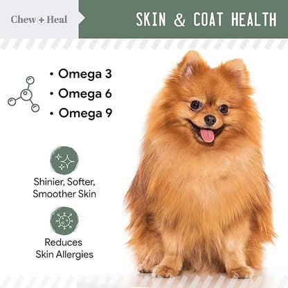 Chew + Heal All in 1 Dog Vitamin, 2PK - 240 Soft Chew Treats - Chewable Multivitamin with Probiotics, Digestive Enzymes, for Skin and Coat, Hip and Joint Support - Made in The USA