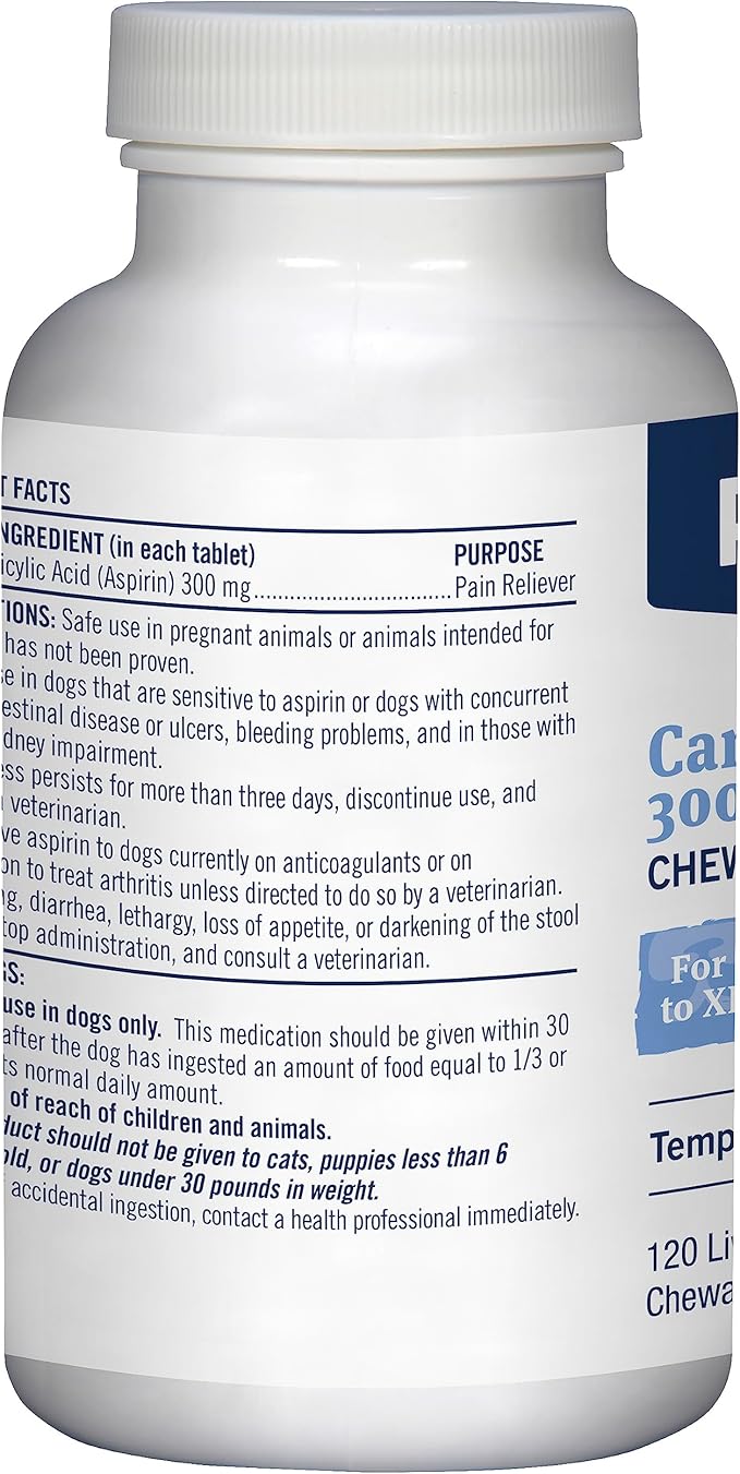 PetArmor Aspirin for Large Dogs, Fast Acting Anti-Inflammatory and Pain Relief For Dogs, Vet-Quality Joint Support and Pain Meds for Dogs, 120 Liver Flavored Tablets