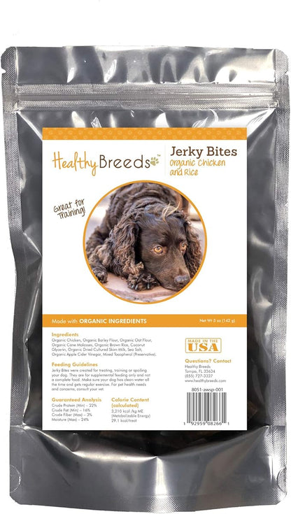 Healthy Breeds American Water Spaniel Jerky Bites Chicken & Rice Recipe Dog Treats 5 oz