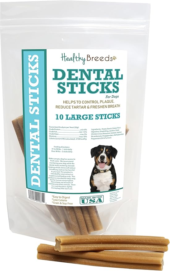 Healthy Breeds Entlebucher Mountain Dog Dental Sticks Large 10 Count