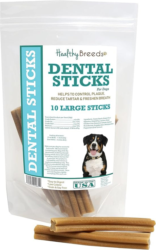 Healthy Breeds Entlebucher Mountain Dog Dental Sticks Large 10 Count