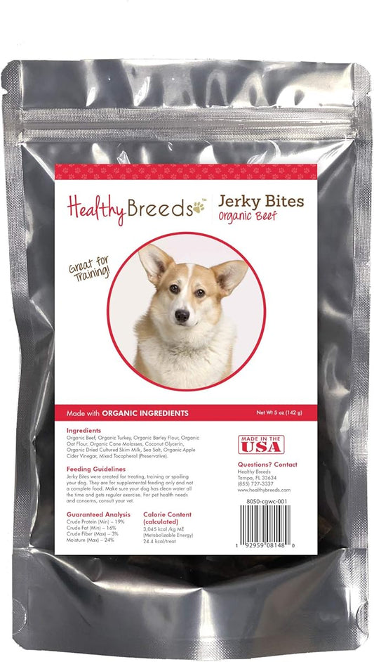 Healthy Breeds Cardigan Welsh Corgi Jerky Bites Beef Recipe Dog Treats 5 oz