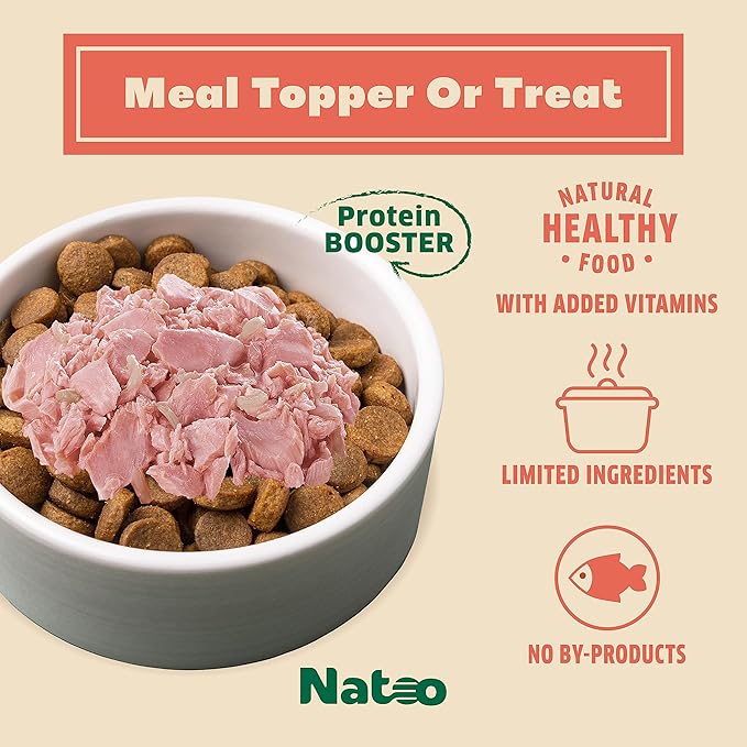 NATOO Dog Food Topper for Picky Eaters & Dog Treat (Salmon & Brown Rice), Dog Toppers for Dry Food, Wet Meal Toppers for Dogs & Puppies, Limited Ingredient Dog Food, 3 oz (Case of 20)