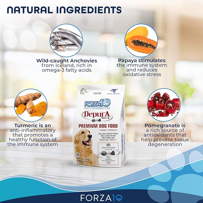 Forza10 Active Depura Daily Life Protection Dry Dog Food, 6 Pounds, Limited Ingredient Gluten Free All Natural Ingredients Omega 6 Vet Recommended Fish Flavor Dog Food