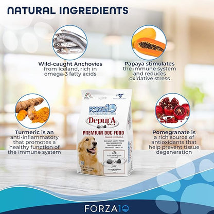 Forza10 Active Depura Daily Life Protection Dry Dog Food, 6 Pounds, Limited Ingredient Gluten Free All Natural Ingredients Omega 6 Vet Recommended Fish Flavor Dog Food