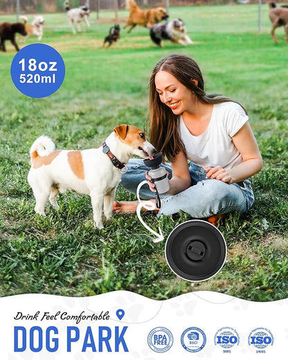 lesotc Dog Water Bottle, Portable Dog Water Dispenser, Leak Proof Dog Travel Water Bottle, Squeeze Pet Water Bottle for Walking On The Go, Dog Hiking Accessories for Outdoor, Hiking, Travel