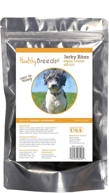 Healthy Breeds Aussiedoodle Jerky Bites Chicken & Rice Recipe Dog Treats 5 oz