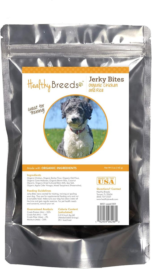 Healthy Breeds Aussiedoodle Jerky Bites Chicken & Rice Recipe Dog Treats 5 oz
