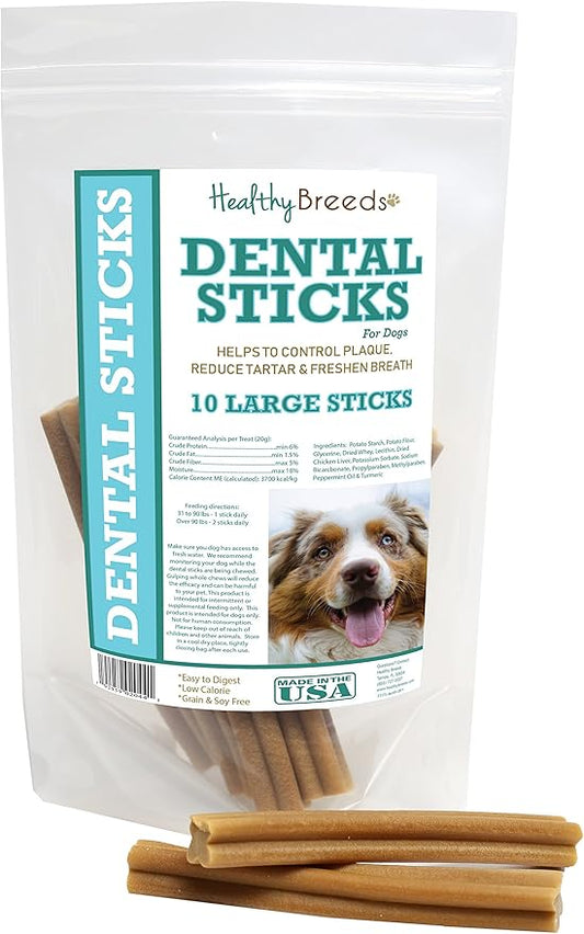 Healthy Breeds Australian Shepherd Dental Sticks Large 10 Count