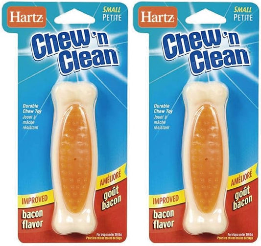 Hartz Chew'n Clean Tuff Bone Bacon Flavored Small Dog Toy (Pack of 2)2