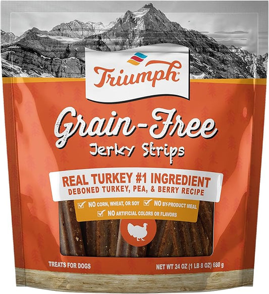 Triumph Free Spirit Grain Free Turkey, Vegetable & Cranberry Recipe Jerky Bites Dog Treats | 24 oz