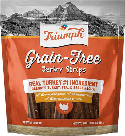Triumph Free Spirit Grain Free Turkey, Vegetable & Cranberry Recipe Jerky Bites Dog Treats | 24 oz