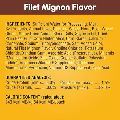 PEDIGREE CHOICE CUTS IN GRAVY Adult Soft Wet Dog Food 8-Count Variety Pack, 3.5 oz Pouches (Pack of 2)