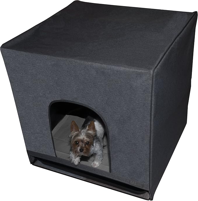 Pet Gear Pro Pawty, Potty Training Aid for Pee Pad/Grass Patch, Removable Tray Holds Pad Included, Hides Messes, Optional Wall Guard, Dog Litter Box, Pro Pawty ONLY- Medium, Charcoal