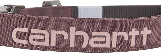 Carhartt Nylon Duck Dog Collar, Fully Adjustable Durable 2-Ply Cordura Nylon Canvas Collars for Dogs, Deep Wine, Large