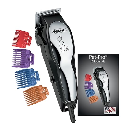 Wahl USA Clipper Pet-Pro Dog Grooming Kit - Electric Corded Dog Clipper for Dogs & Cats with Fine & Medium Coats - Model 9281-210