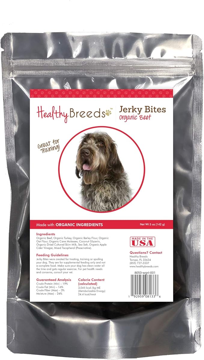 Healthy Breeds Wirehaired Pointing Griffon Jerky Bites Beef Recipe Dog Treats 5 oz
