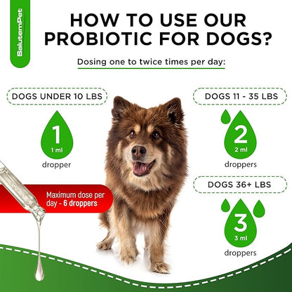 Probiotics for Dogs | Liquid Probiotics for Dogs | Prebiotic for Dogs & Digestive Enzymes | Puppy Probiotic | Dog Probiotics and Digestive Enzymes | 2 Oz