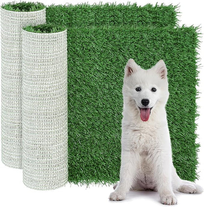 Artificial Dog Grass Pee Pads 28" X 18", Large Puppy Training Turf for Potty Tray, Reusable Pet Fake Grass with Drainage, 2 Packs