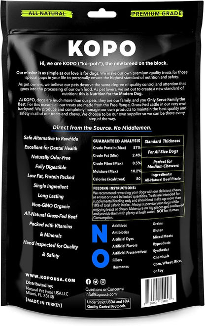 Kopo Bully Sticks 7-inch (7 Pack) - Odor Free Natural Dog Treats - 100% Beef, Fully Digestible, Long Lasting, No Hide Dog Chews