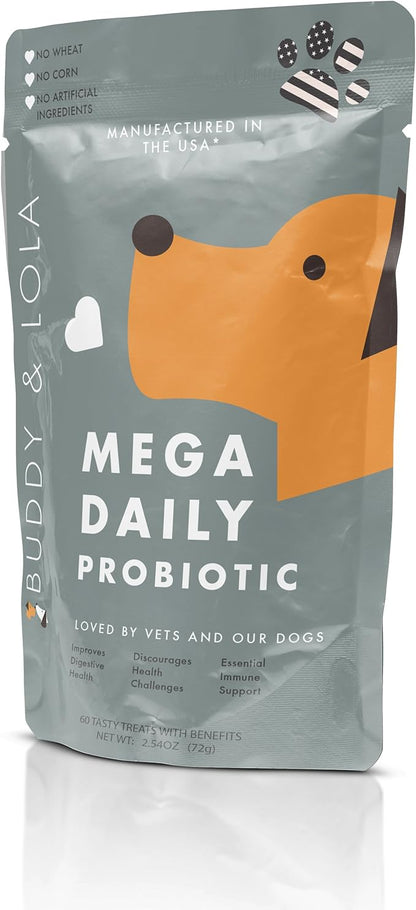 Buddy & Lola Dogs Chews for All Breeds and Sizes - Natural Dog Probiotics Improve Digestion, Help The Immune System, Settle an Upset Stomach Made in USA