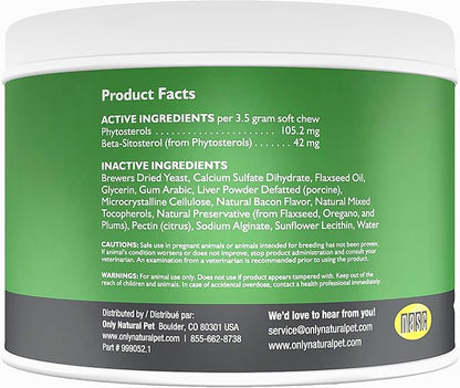 Only Natural Pet Immune Balance - Immunity Booster for Itchy Skin Licking & Scratching w/Phytosterols for Seasonal or Food Allergies Vitamin Supplement for Healthy Dogs & Cats - 60 Soft Chews