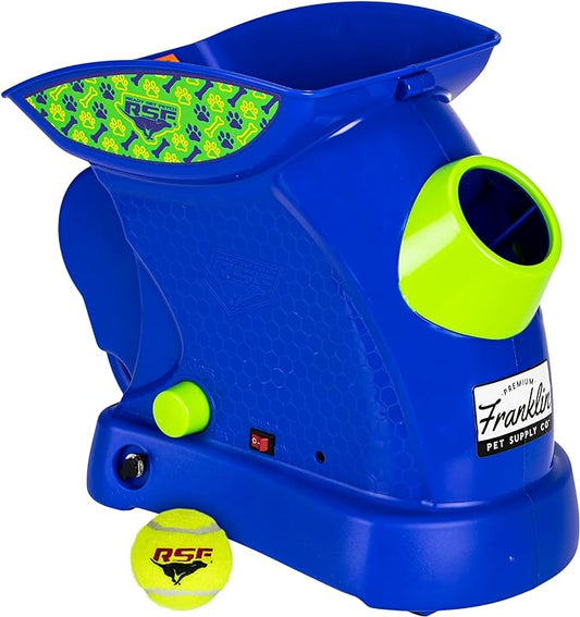 Franklin Pet Supply Ready Set Fetch Mini Automatic Tennis Ball Launcher Dog Toy - Electronic Mini Tennis Ball Thrower for Fetch + Playtime - Launches up to 40 Feet - Interactive Dog Fetch Toy - Mini