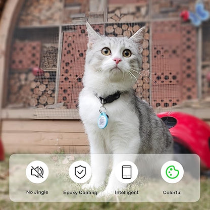 Anti-Lost QR Code Smart Pet ID Tags for Cats &Small Dogs, Personalized Pet Tag Stores Multiple Information, Silent Name tag for cat Collar, Real-Time Notification (Green&Pink, for cat - 1")