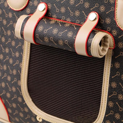 Adriene's Choice Luxury Pet Carrier, Puppy Small Dog Carrier, Cat Carrier Bag, Waterproof Premium PU Leather Carrying Handbag for Outdoor Travel Walking Hiking Shopping…